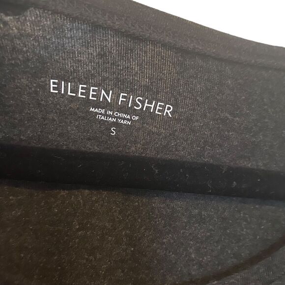 Eileen Fisher Top Womens Small Viscose Blouse Charcoal Lagenlook Boho Minimalist - Picture 3 of 6